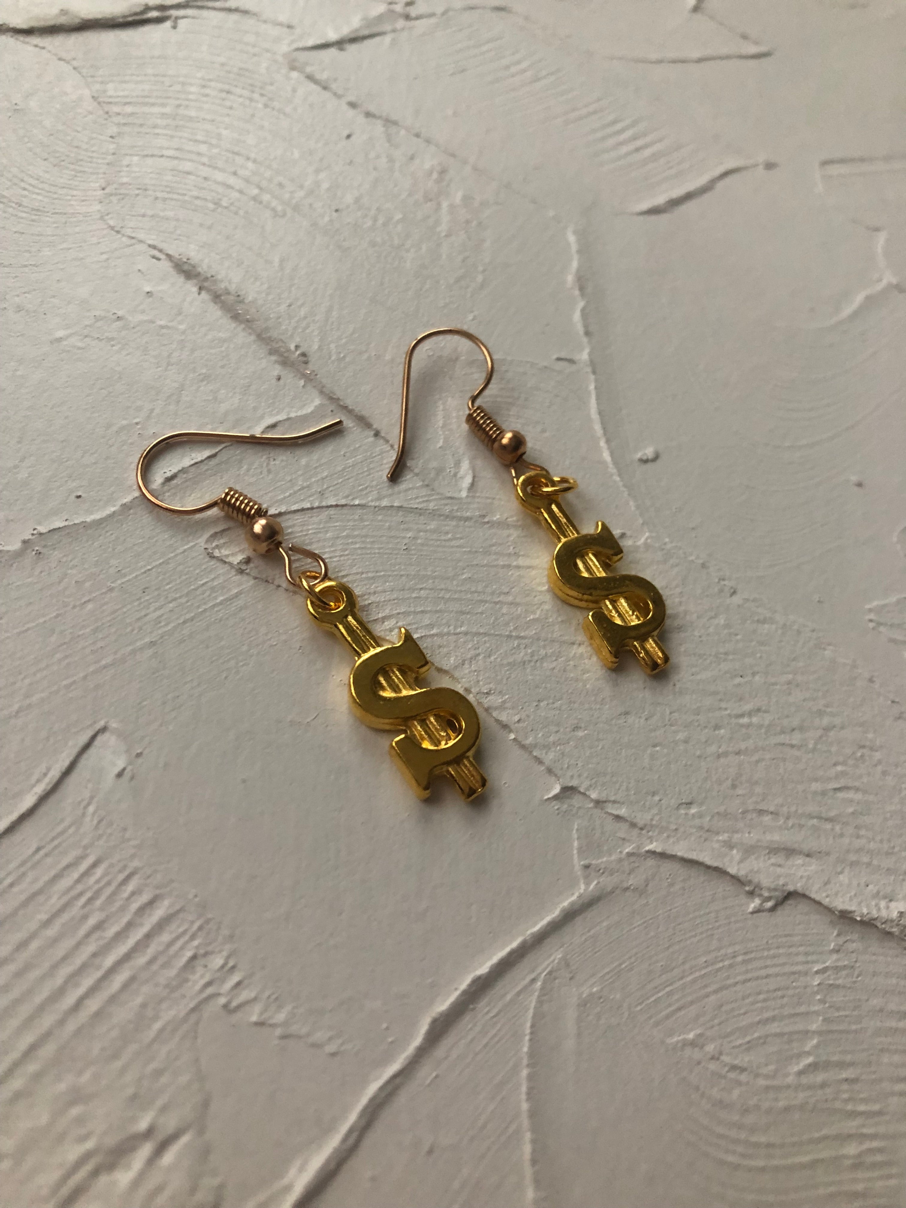 Mini dollar sign earrings