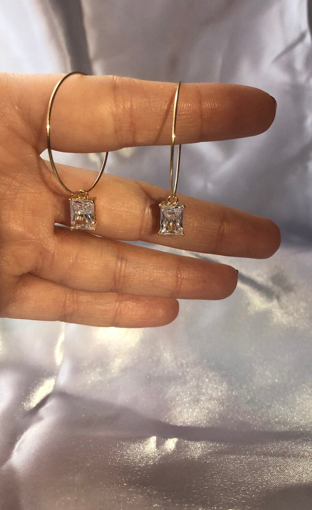 Cz pendant hoops