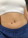 Rain drop belly chain Red Thin