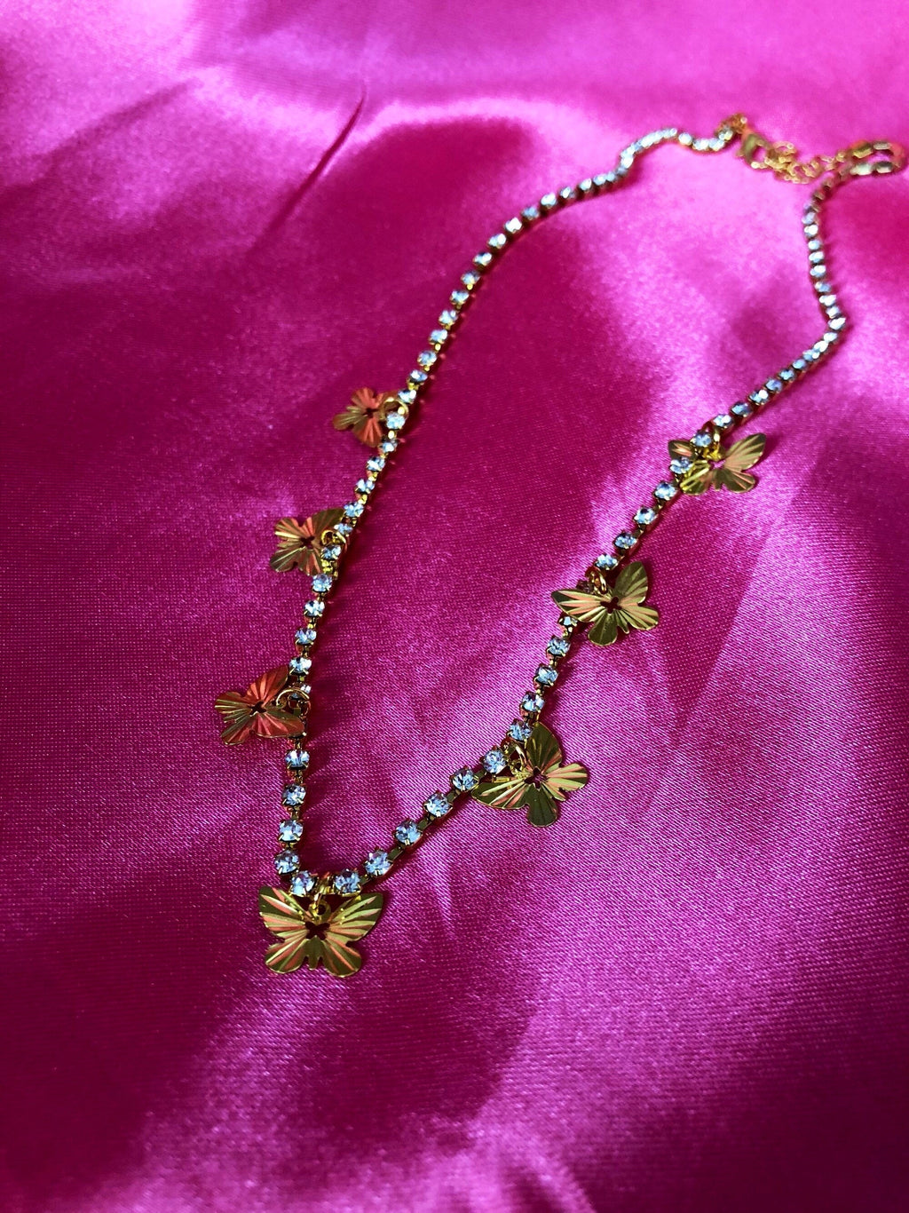 Golden butterflies necklace