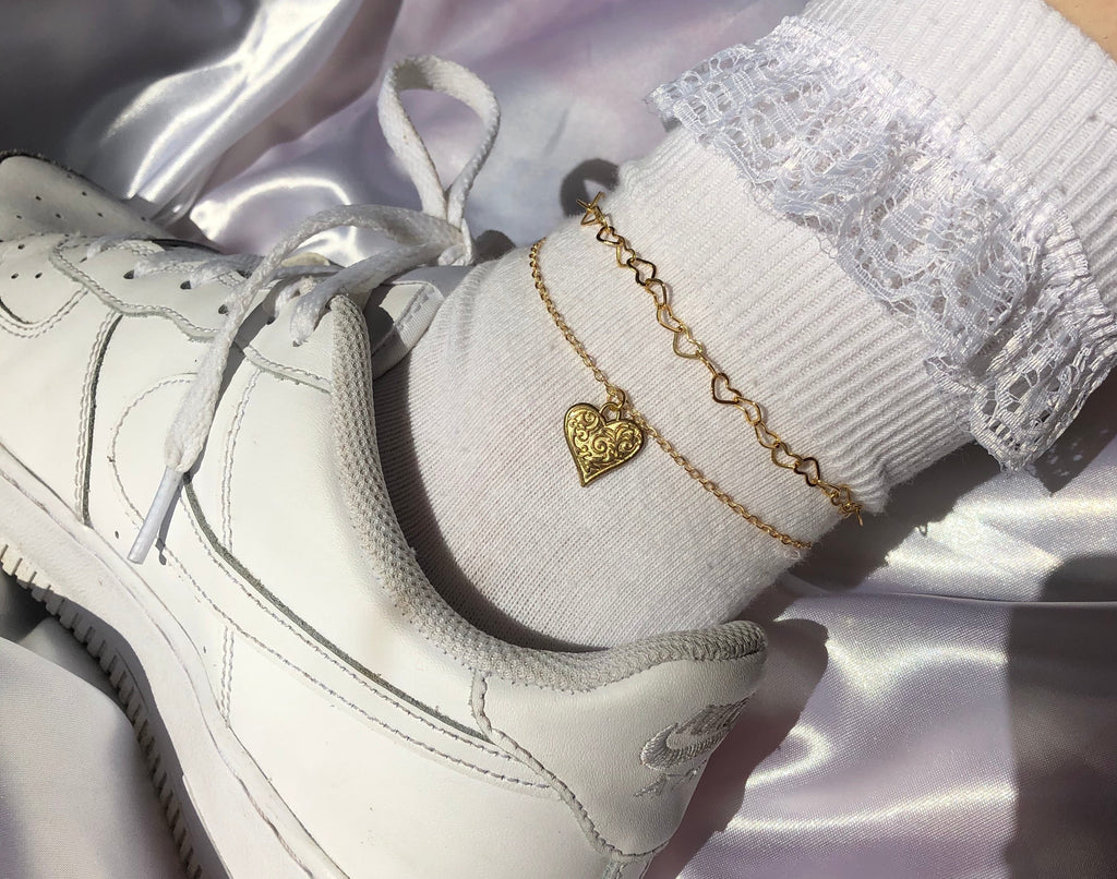 Heart anklet