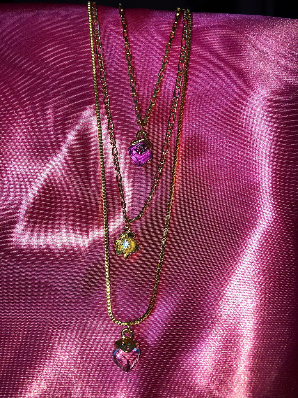Crystal cube pendant necklace