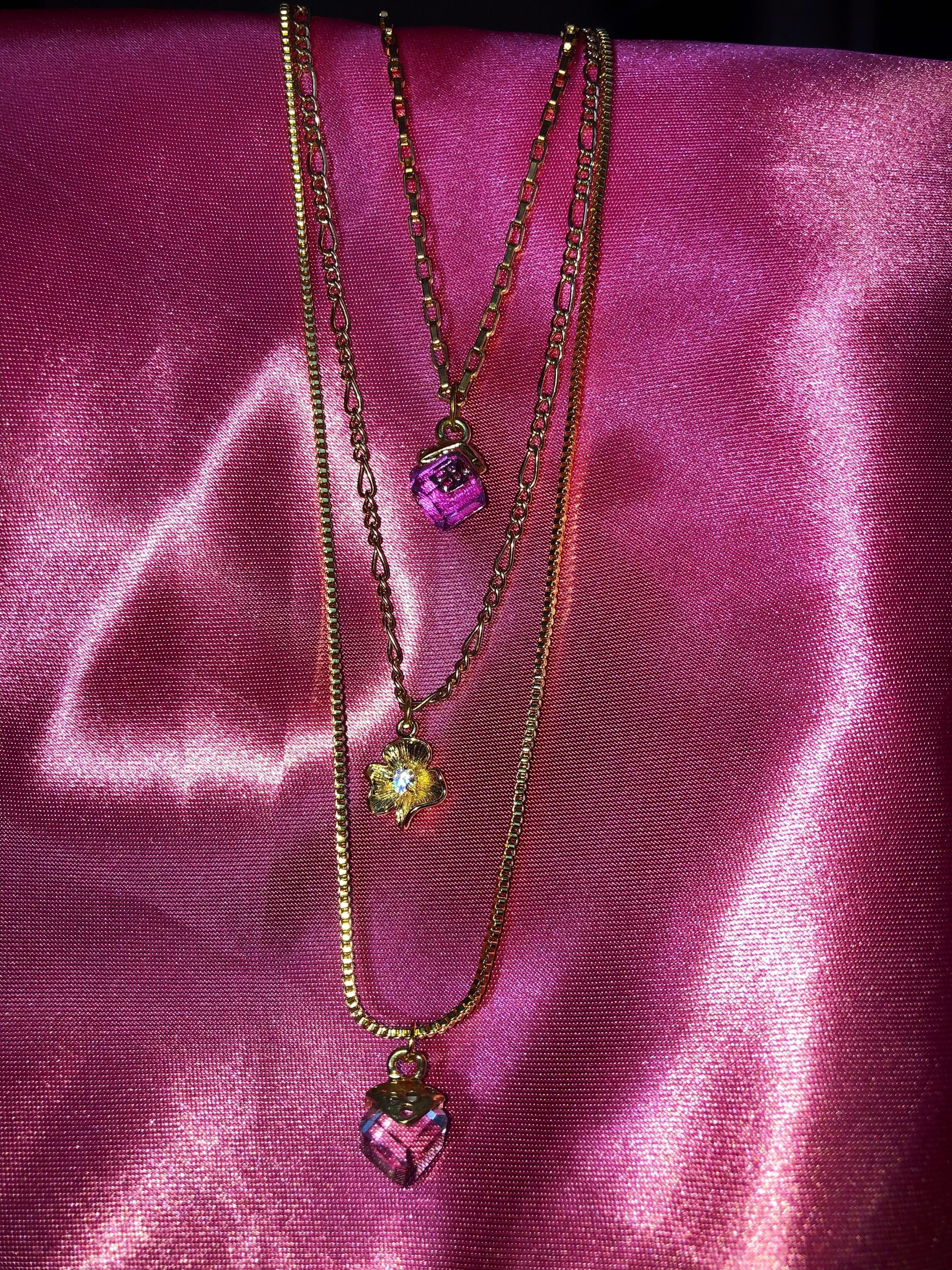 Crystal cube pendant necklace