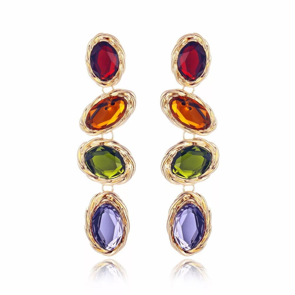 “DIVA” MULTI CRYSTAL EARRINGS