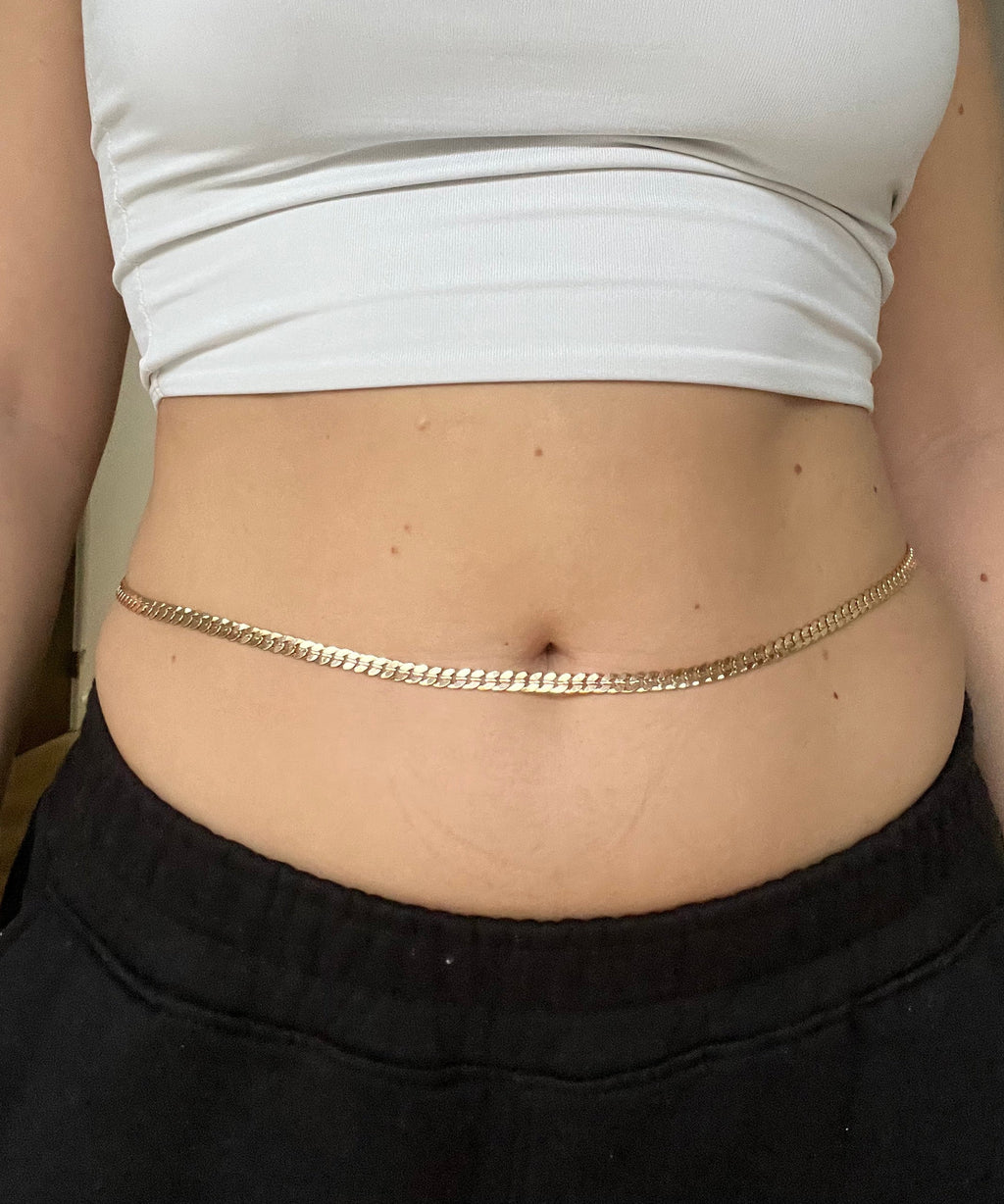 Cuban link belly chain