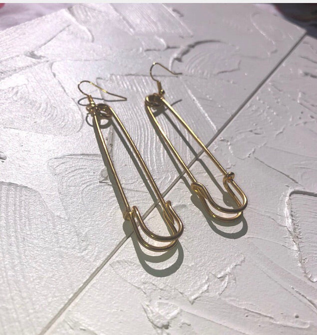 Safety pin earrings