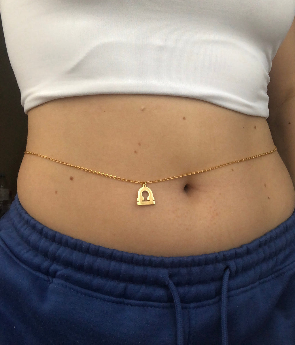 Zodiac sign belly chain Zodiac sign Aries