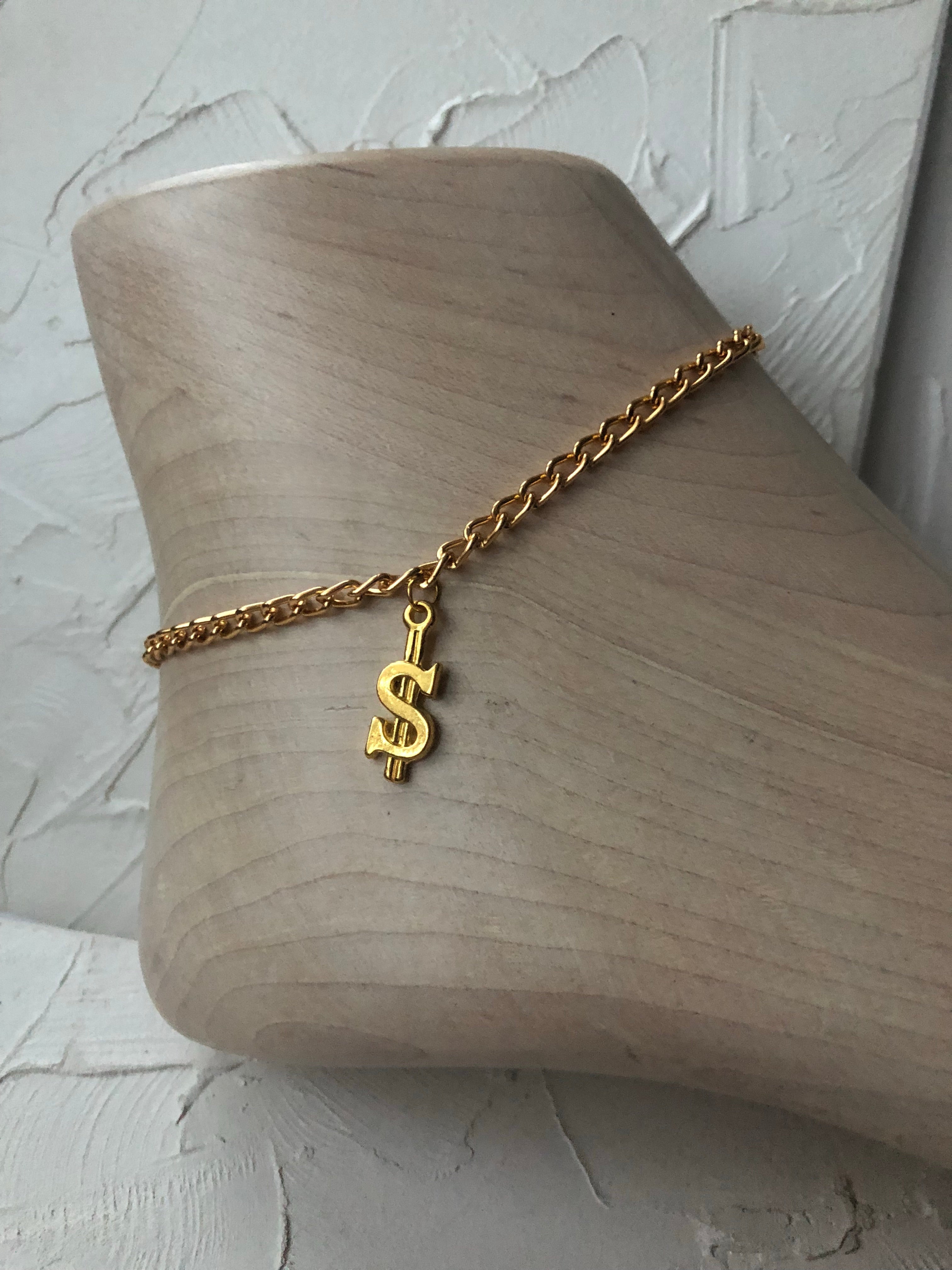 Dollar sign anklet