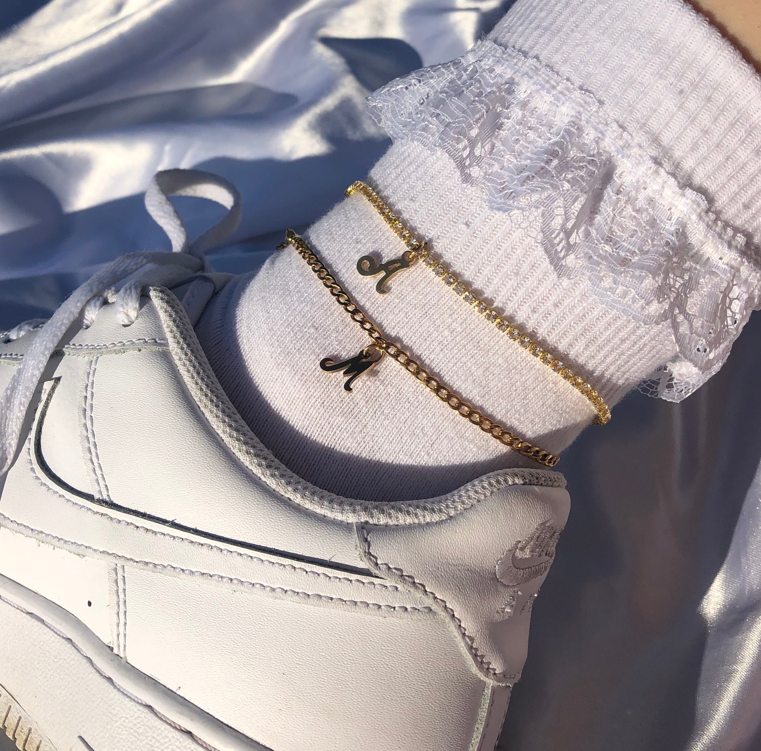 Charm letter anklet
