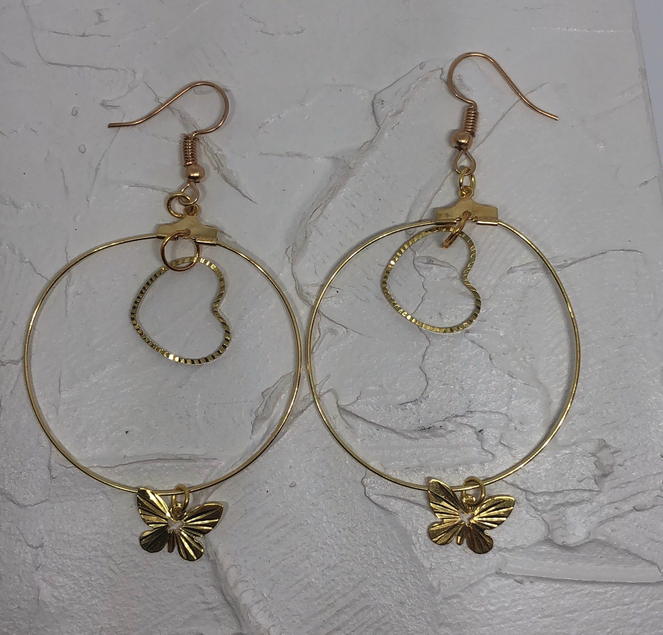 Heart+butterfly hoops
