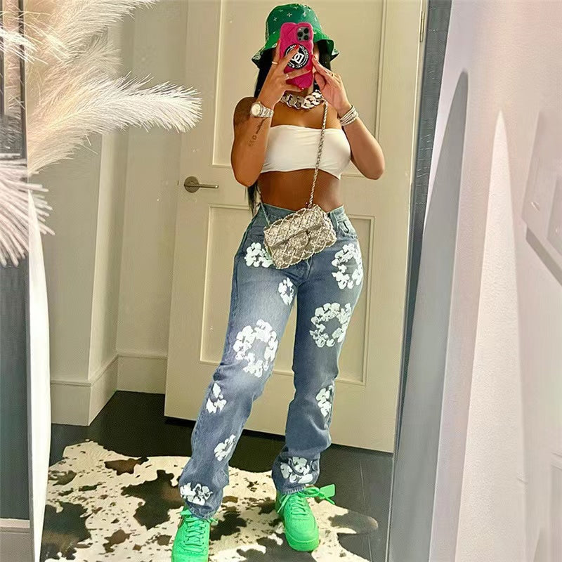 Daisy Print Jeans