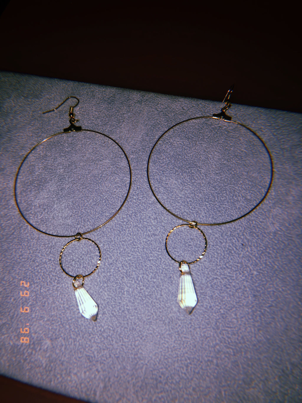 Rain drop double circle hoops