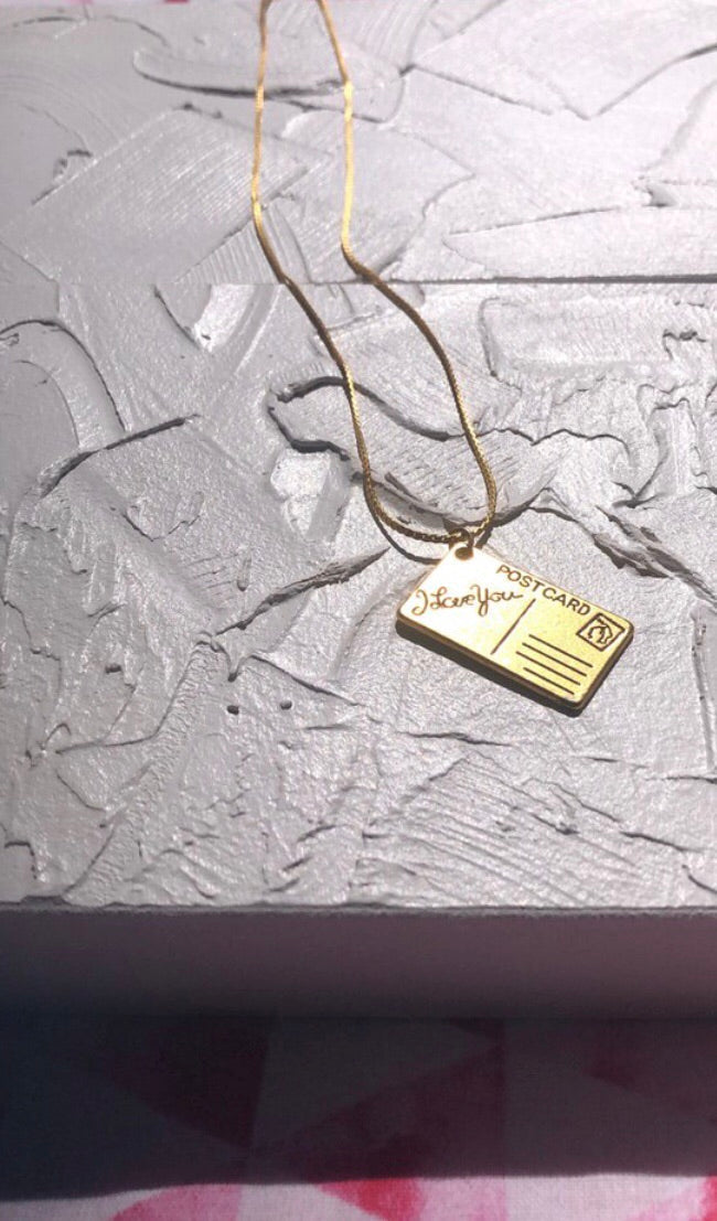 Post card necklace