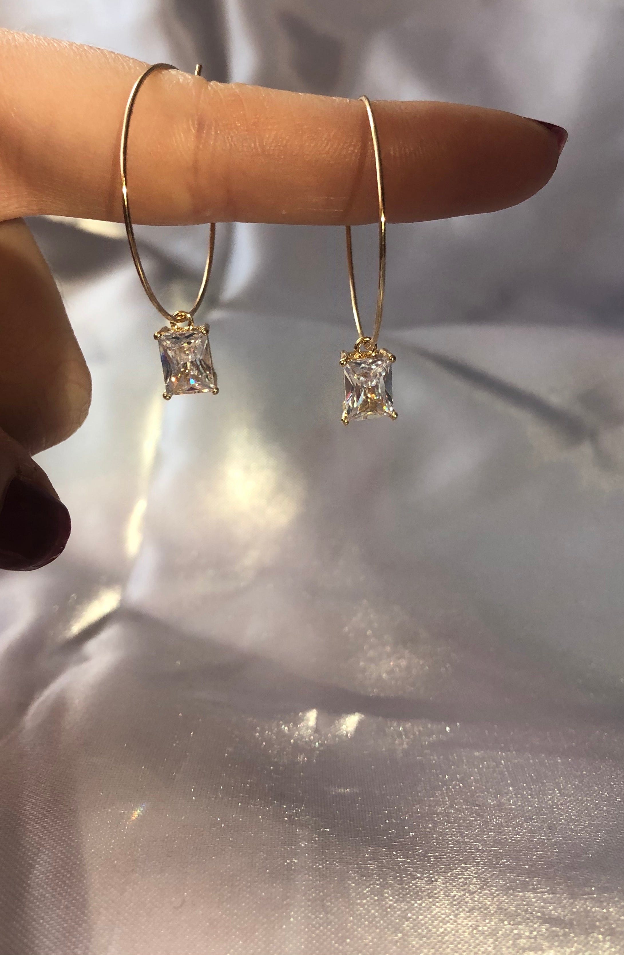 Cz pendant hoops