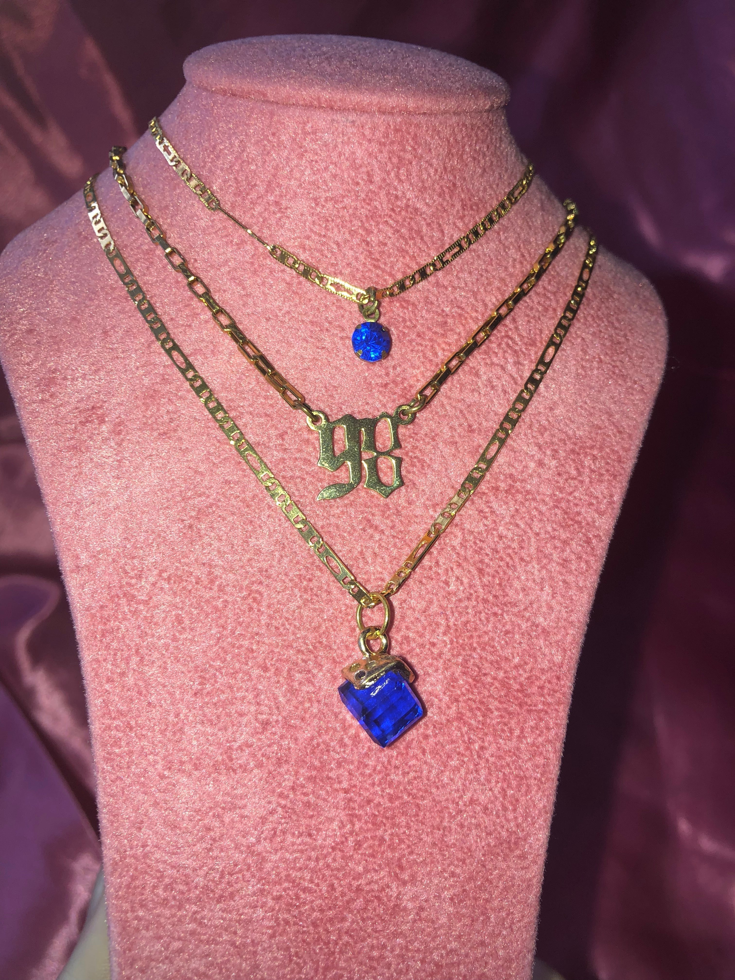 Crystal cube pendant necklace