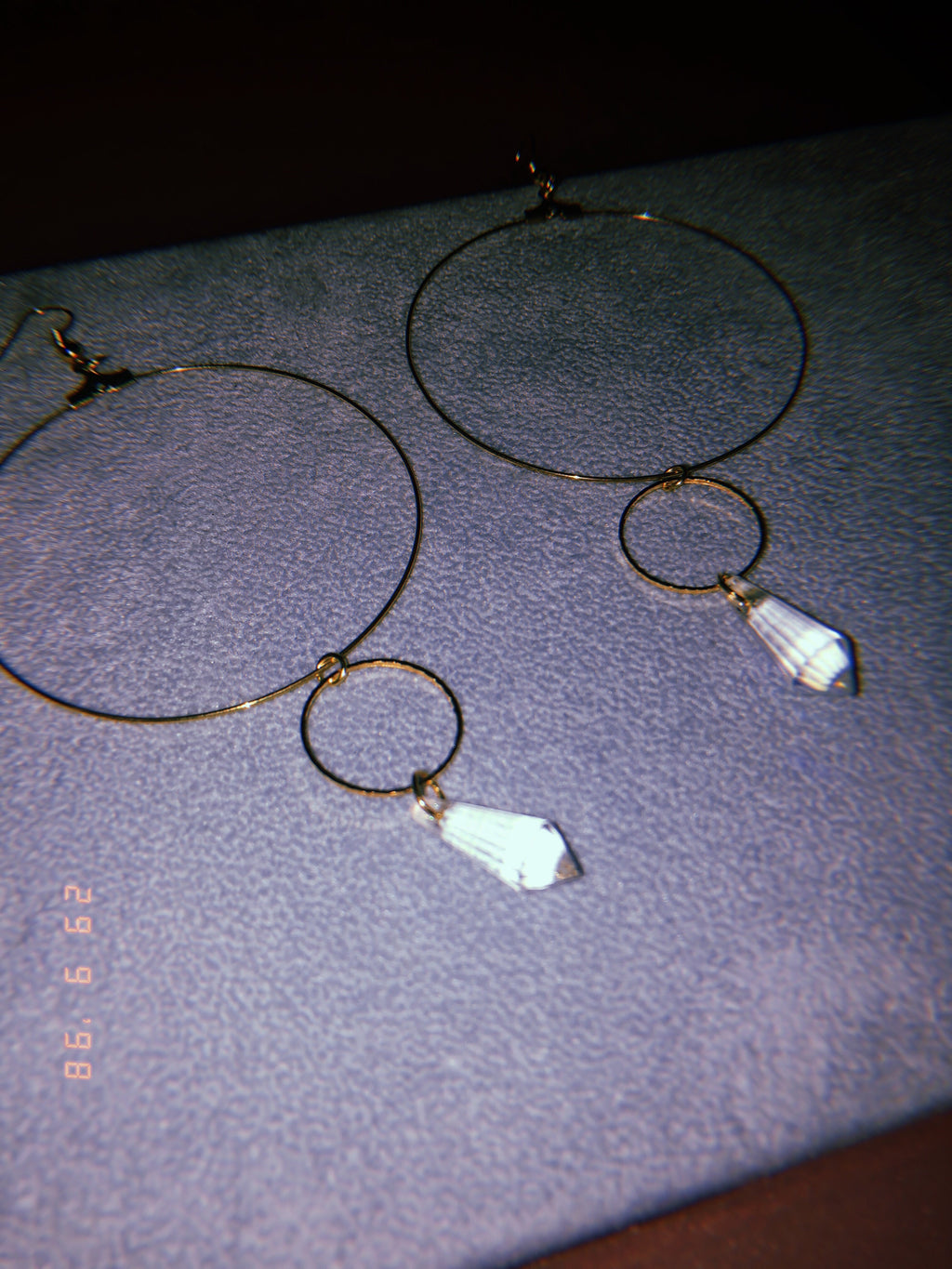 Rain drop double circle hoops