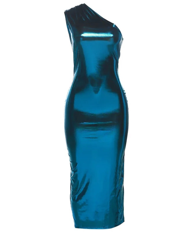 Meredith Blue Metallic Dress