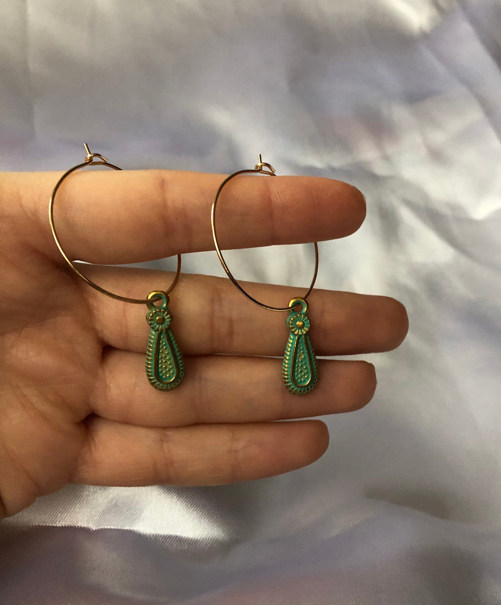 Turquoise element hoops
