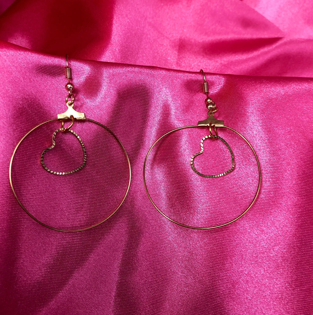 Heart hoop earrings