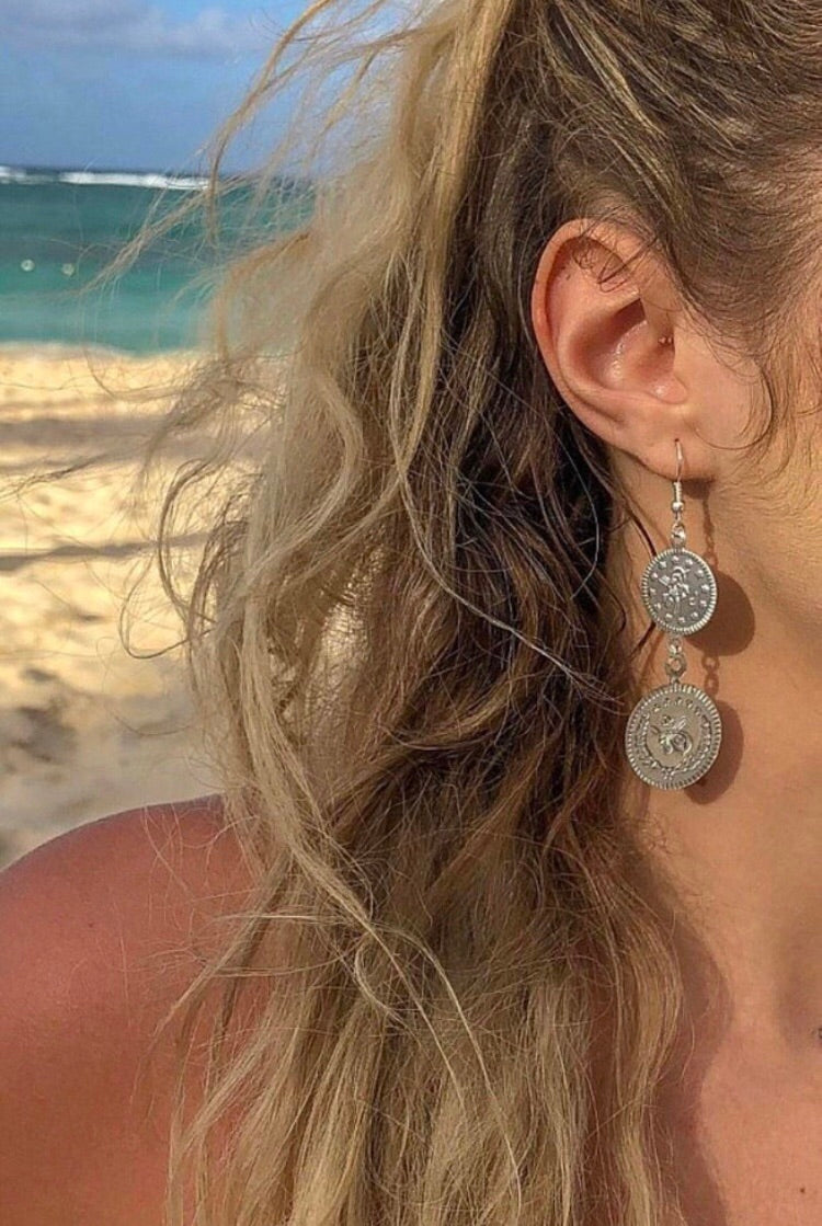 Coin drop earrings