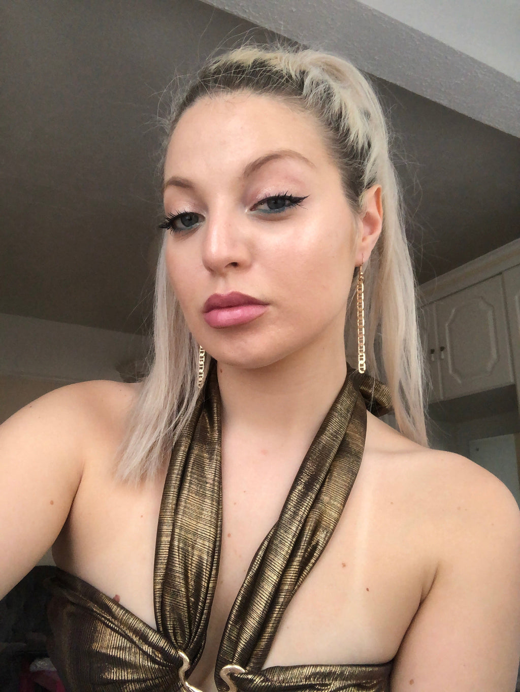 Bar chain earrings