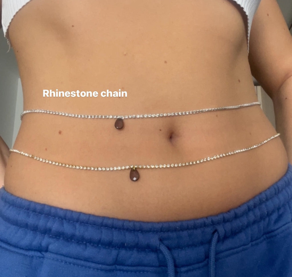 Black pendant belly chain