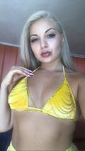 Crystal drip bralette Yellow