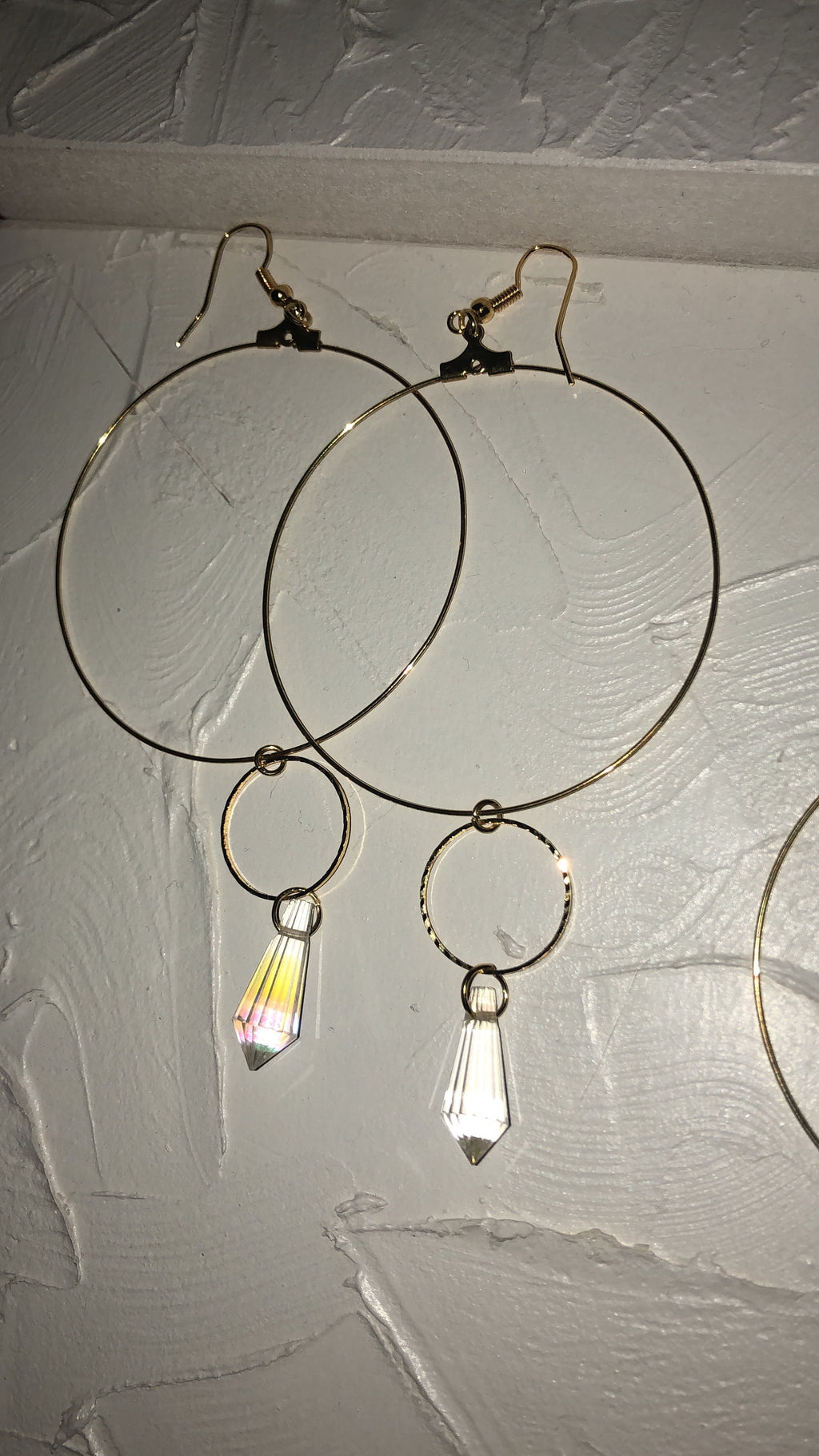 Rain drop double circle hoops