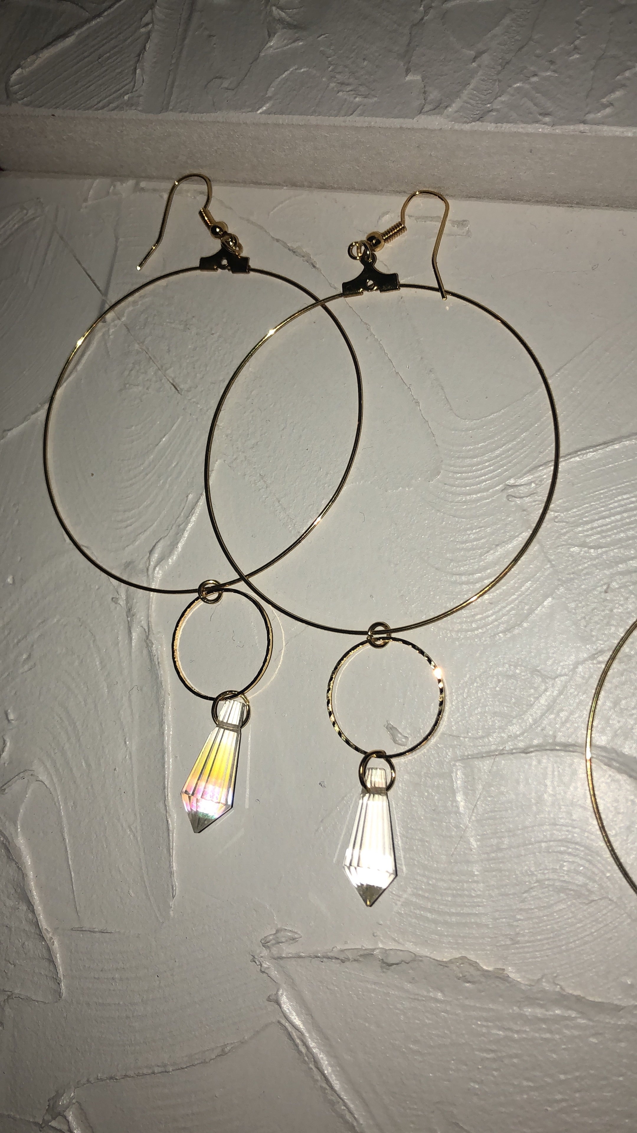 Rain drop double circle hoops