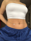 Rhinestone mariposa belly chain Crystal Light Pink