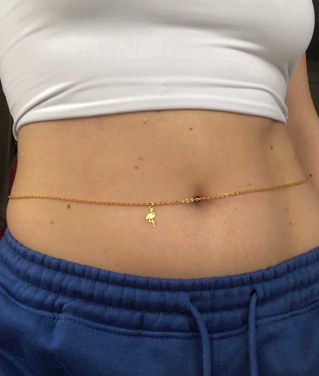 Fairy/flamingo pendant belly chain Flamingo