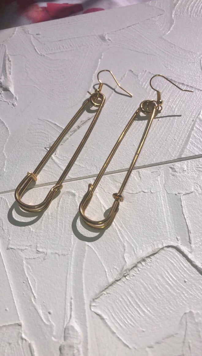 Safety pin earrings