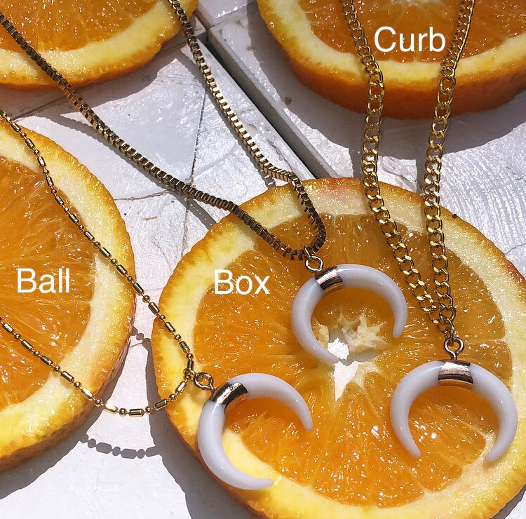 White horn pendant necklace