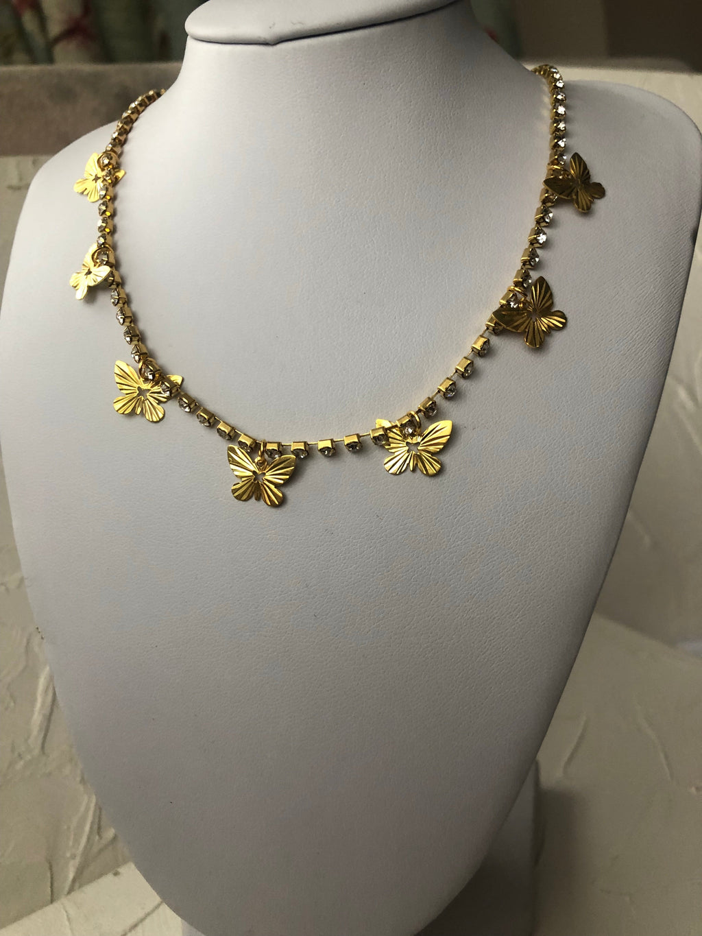 Golden butterflies necklace