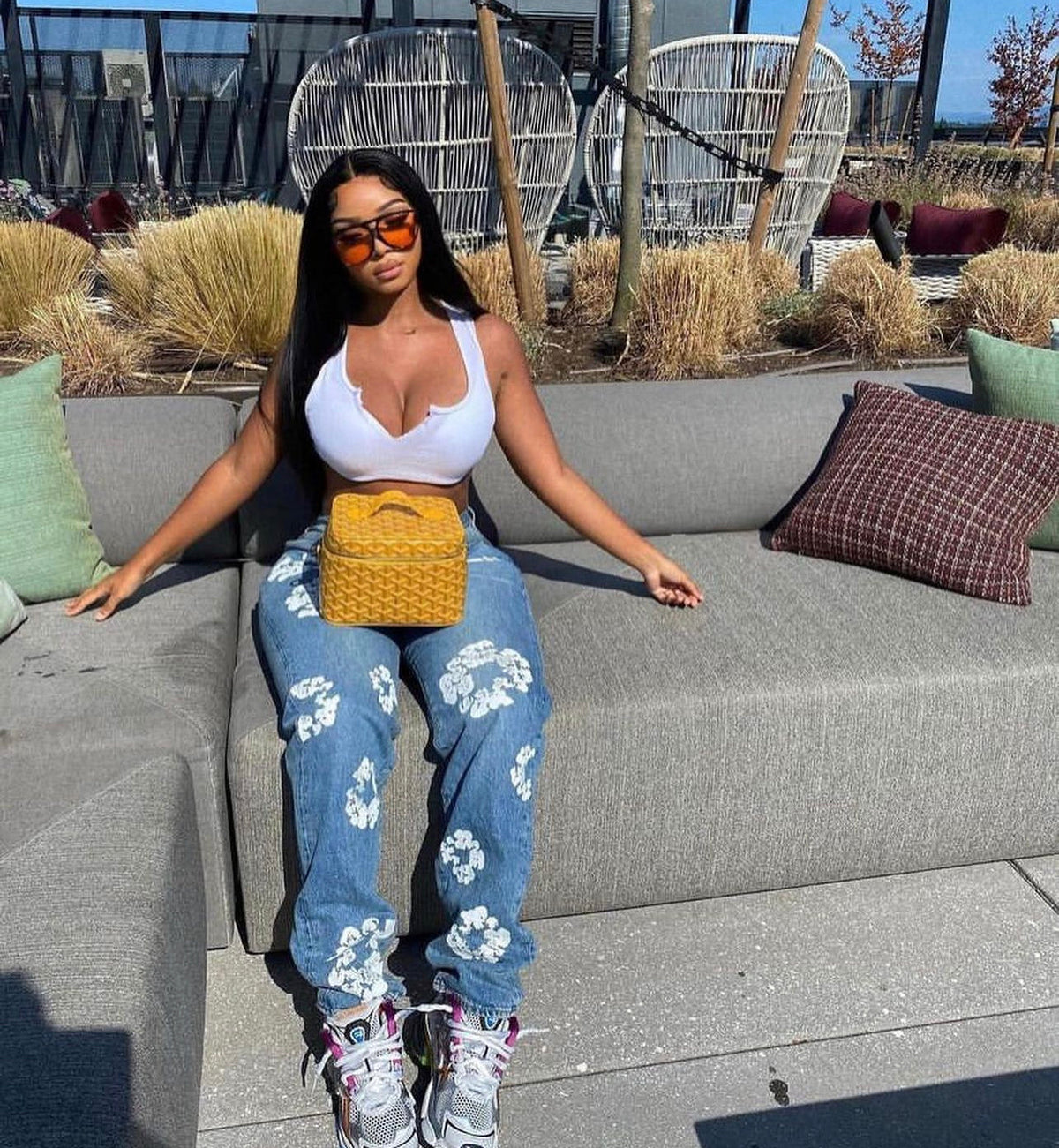 Daisy Print Jeans