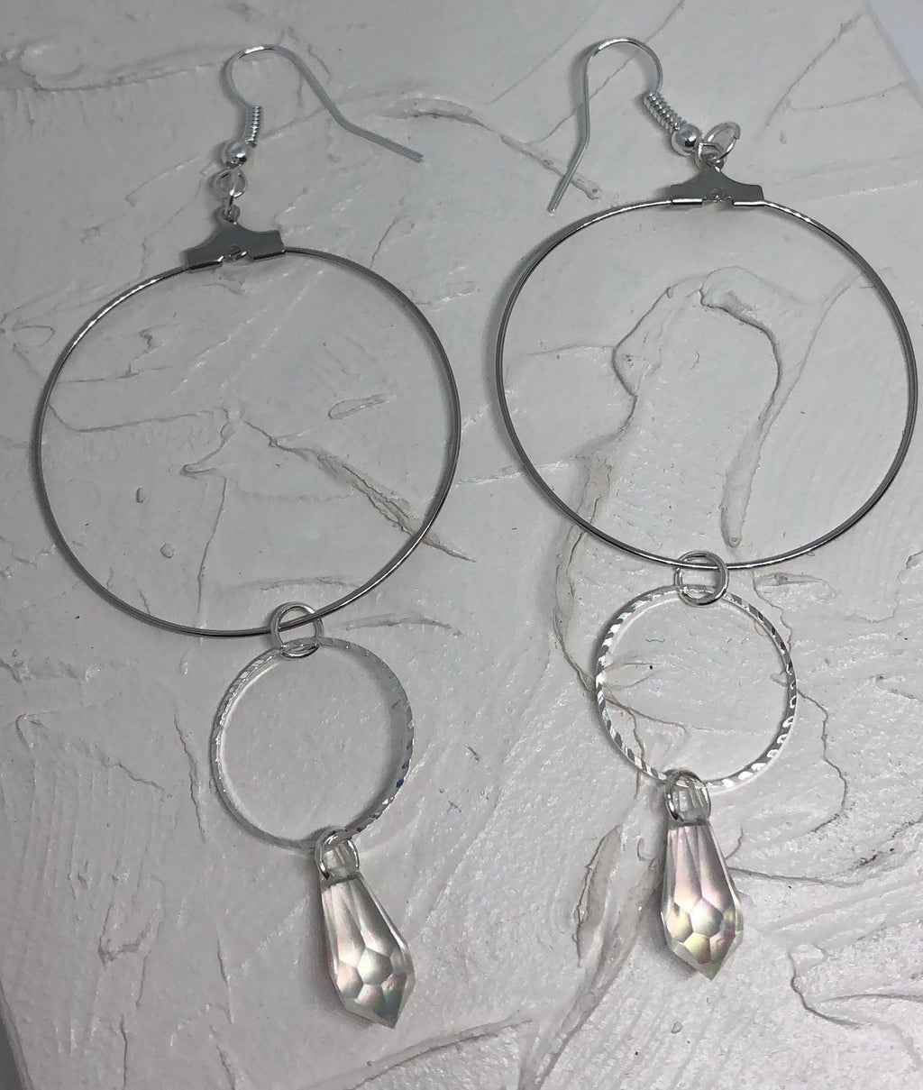 Rain drop double circle hoops