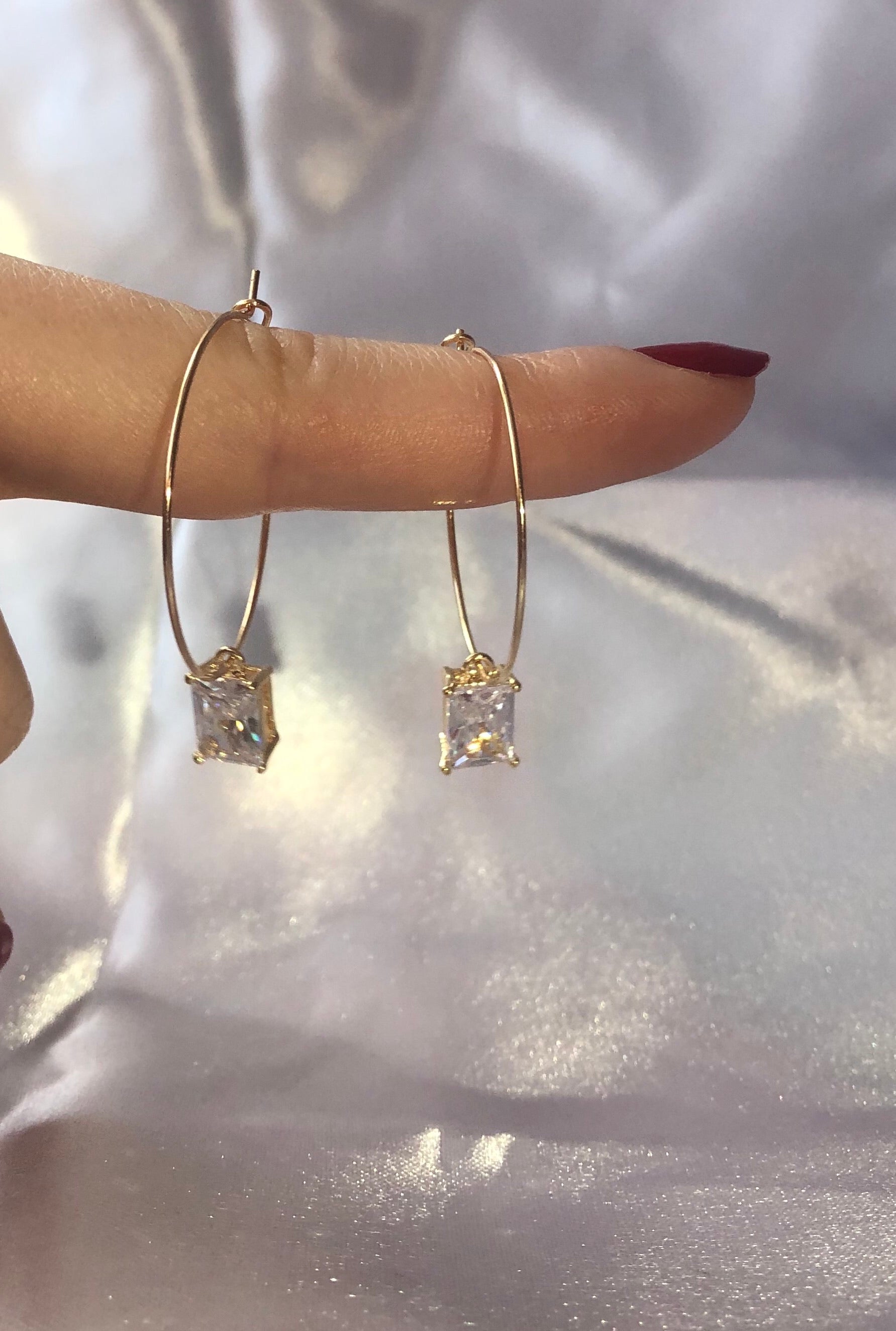 Cz pendant hoops