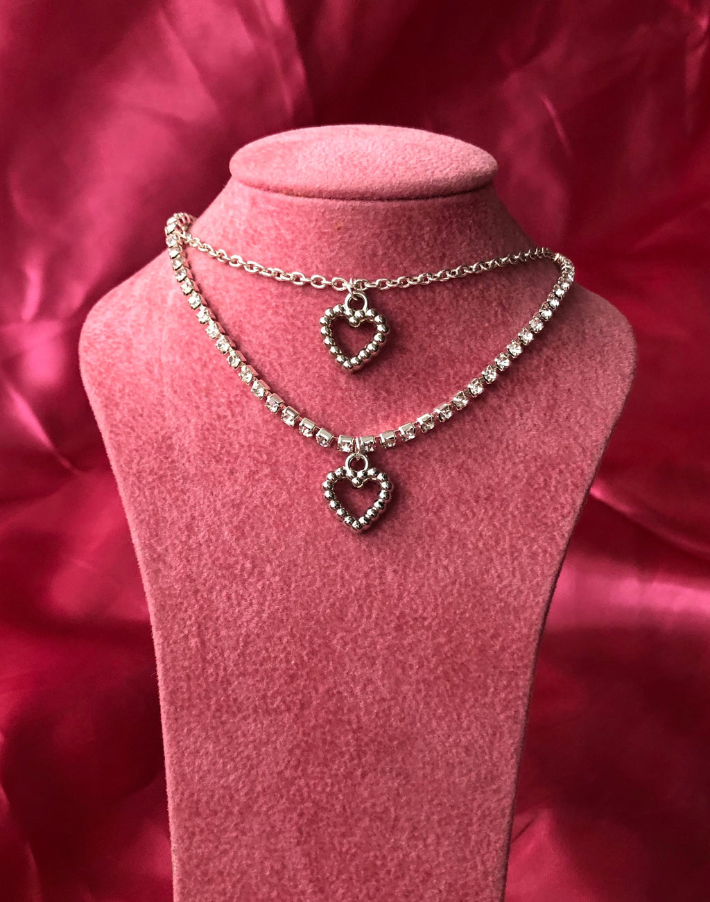 Silver heart pendant necklace