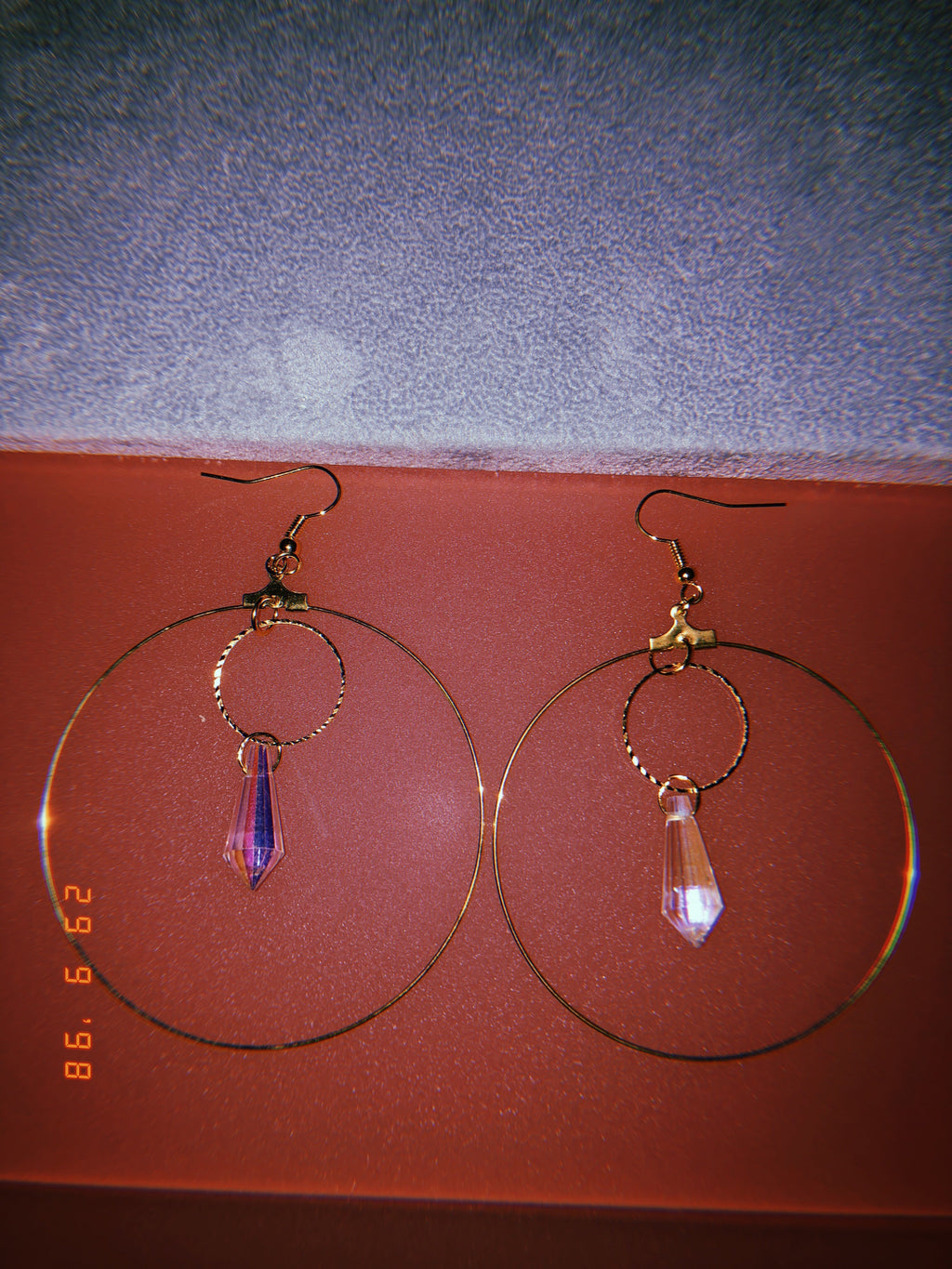 Crystal drop round earrings
