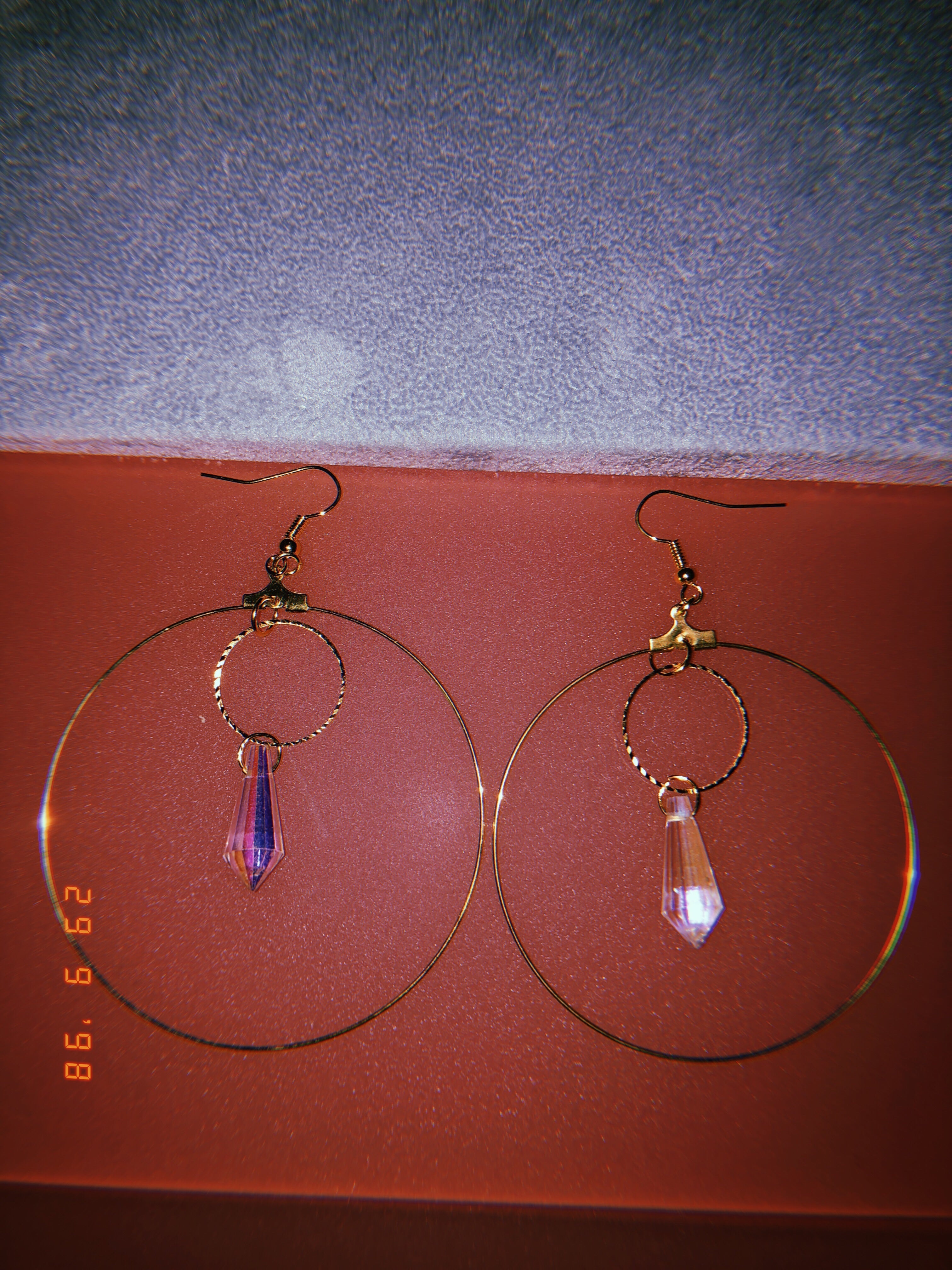 Crystal drop round earrings