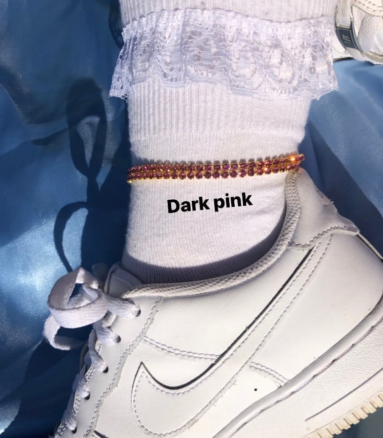 Ashley anklet Dark pink Double