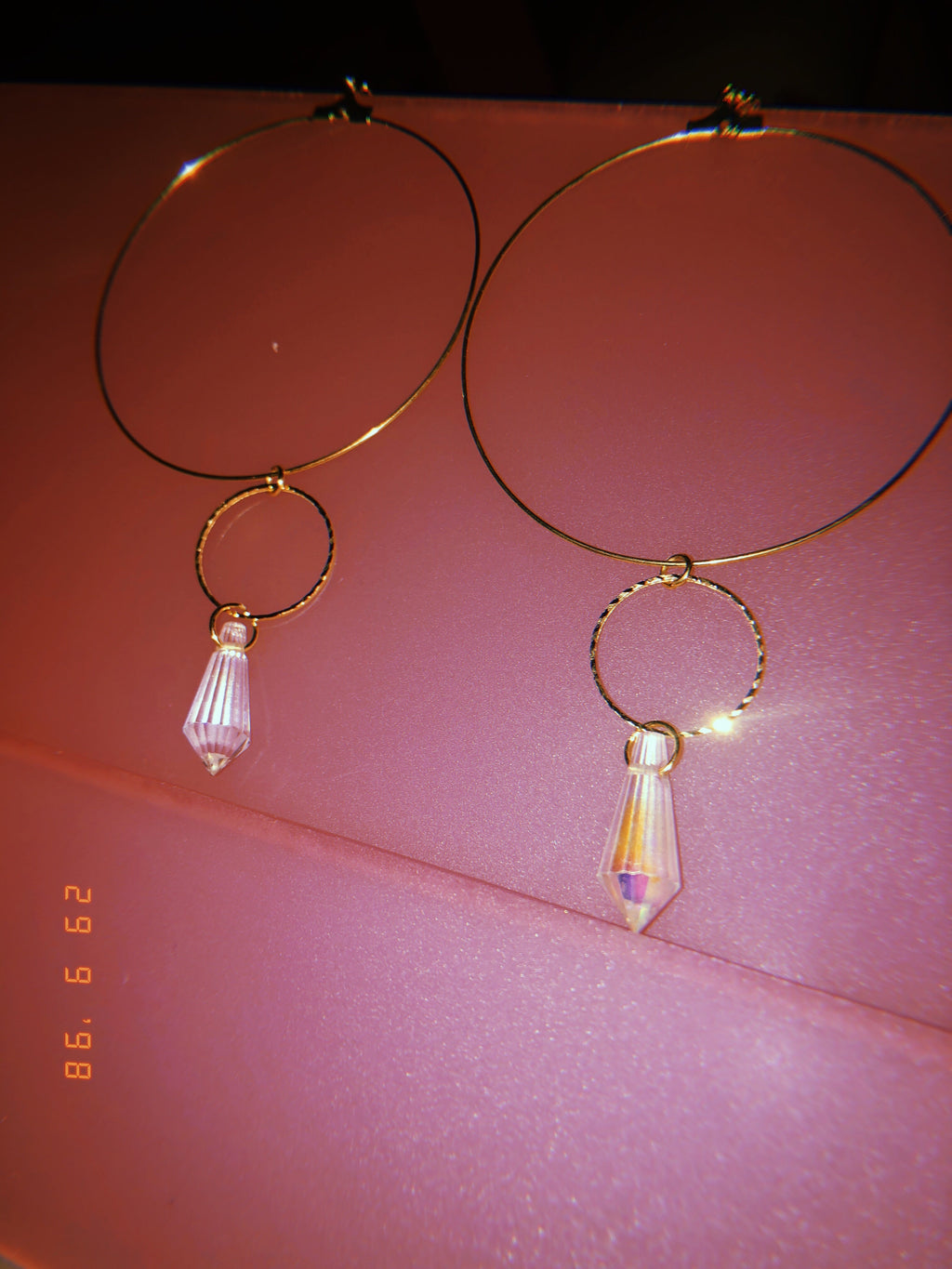 Rain drop double circle hoops