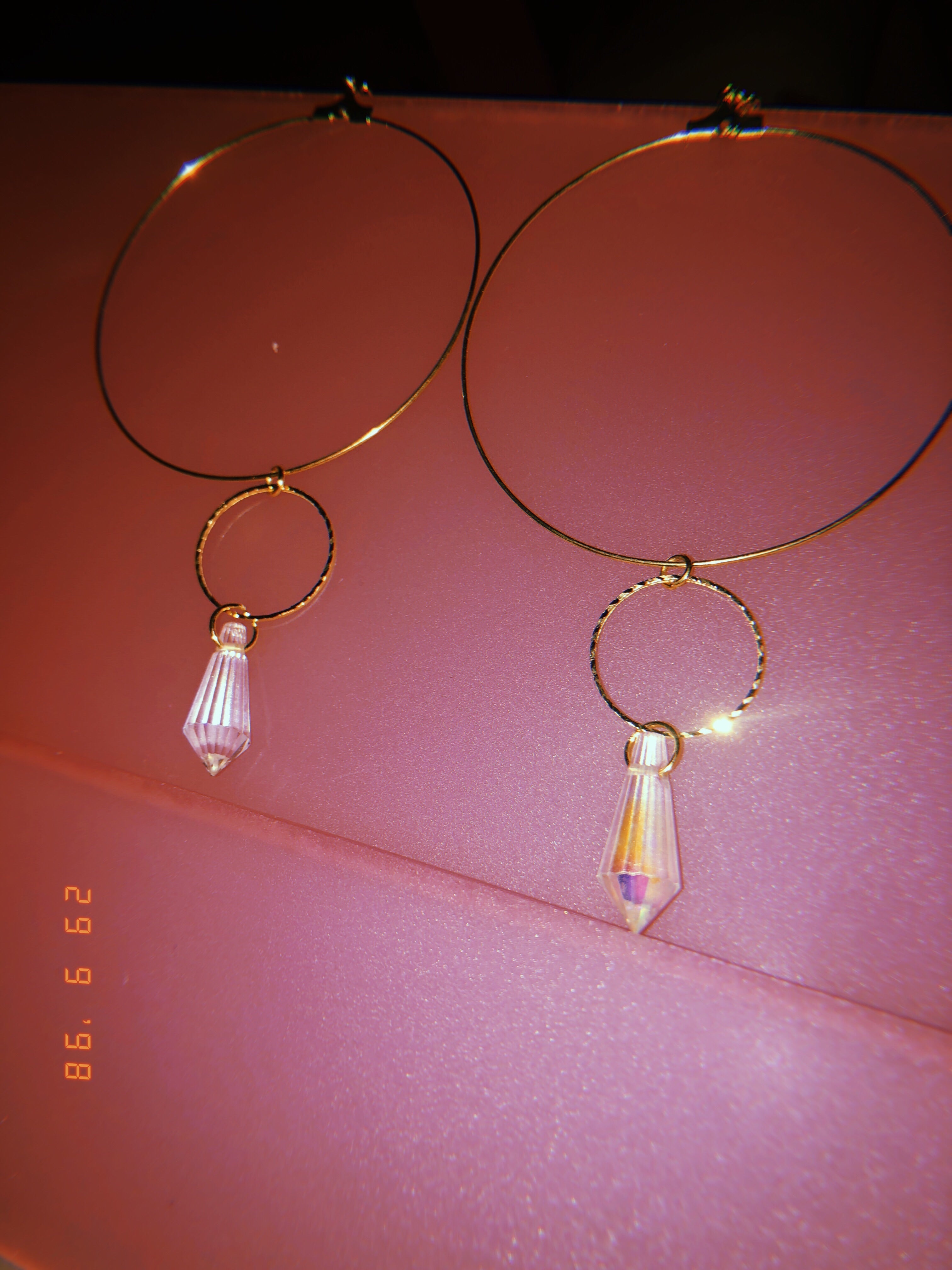 Rain drop double circle hoops