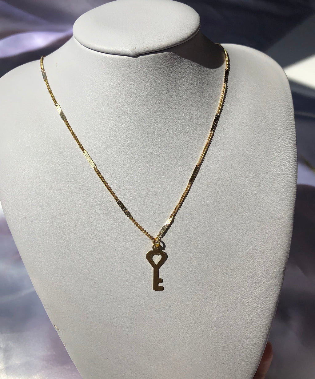 Love key necklace