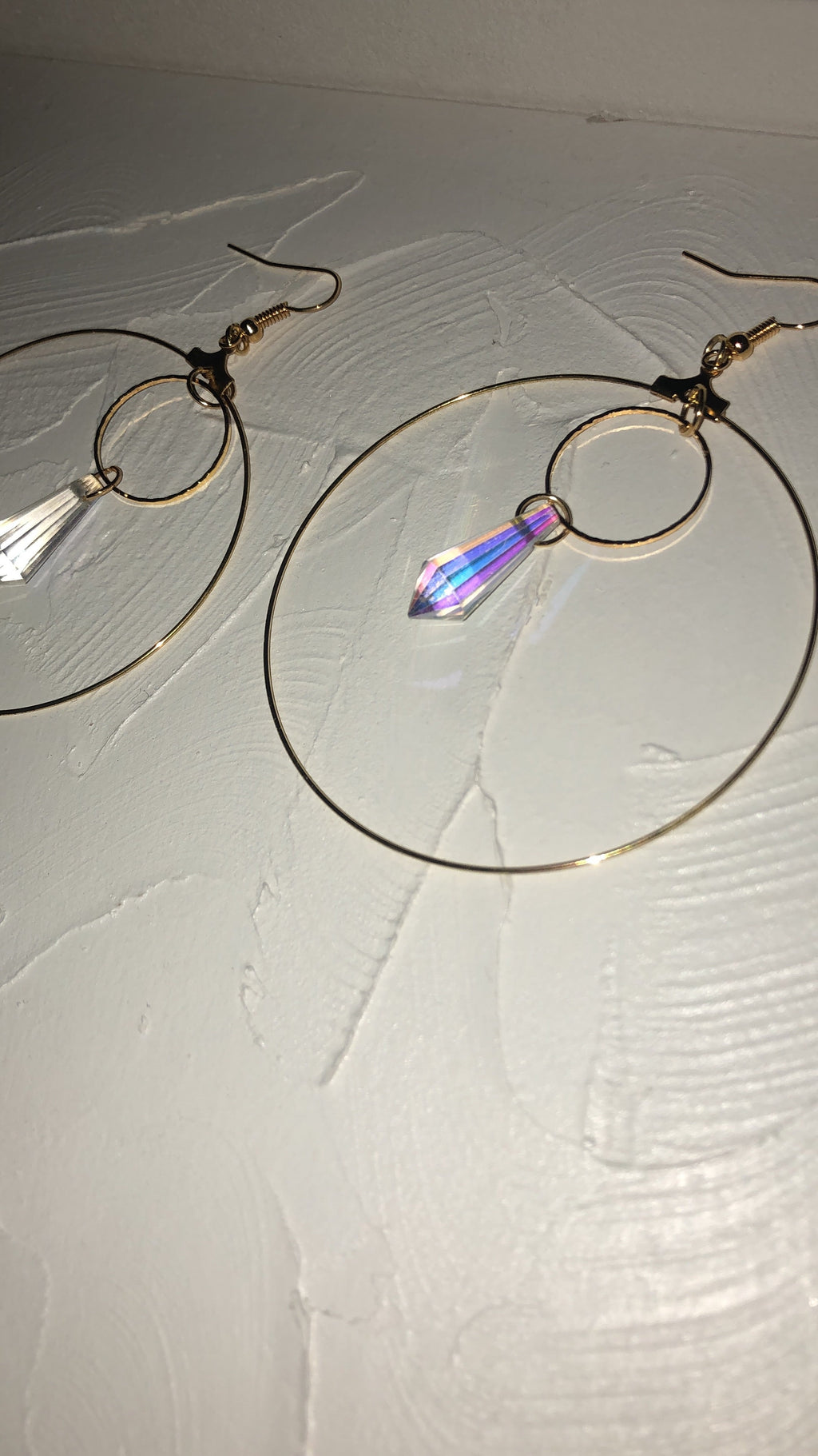 Crystal drop round earrings