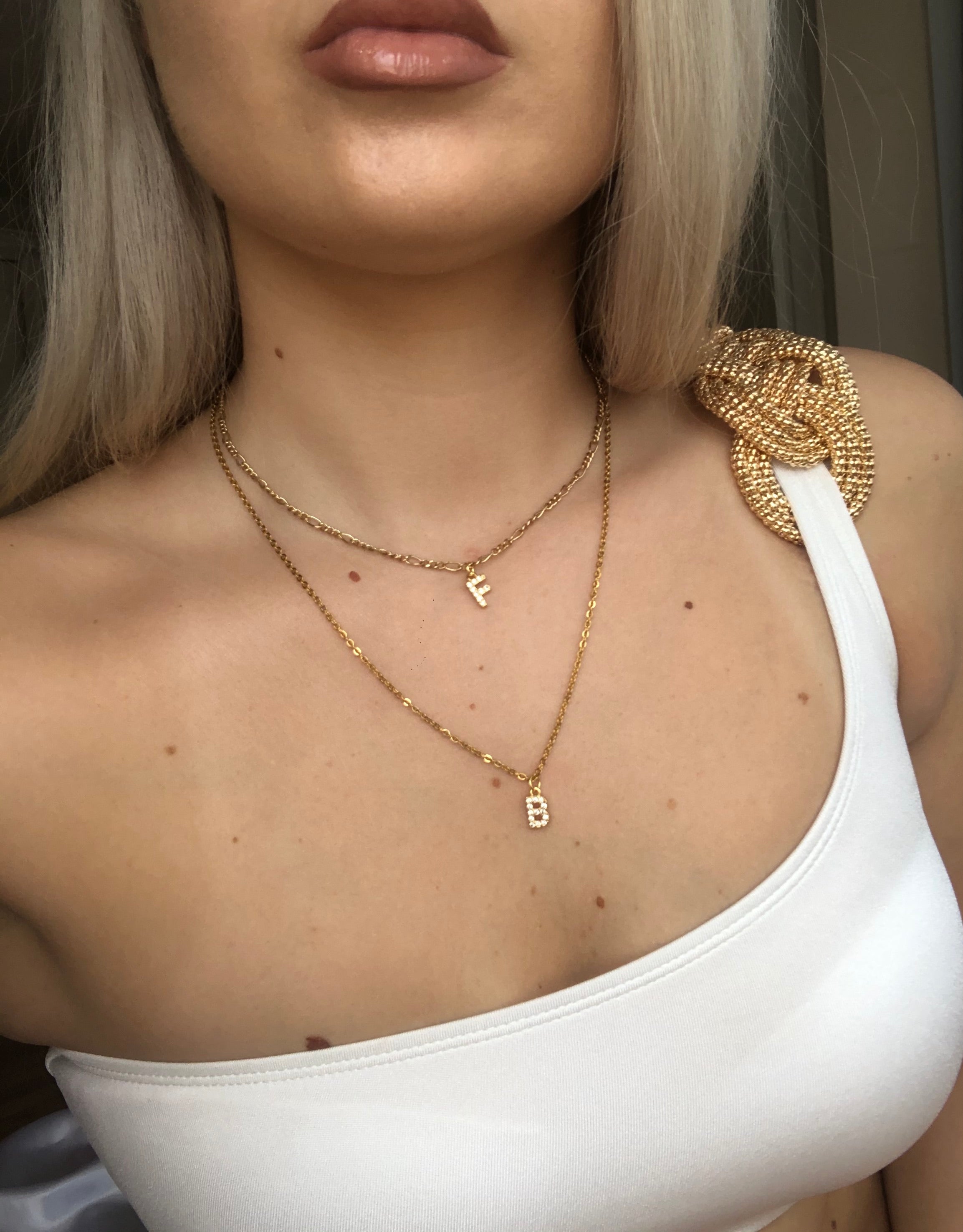 CZ letter necklace