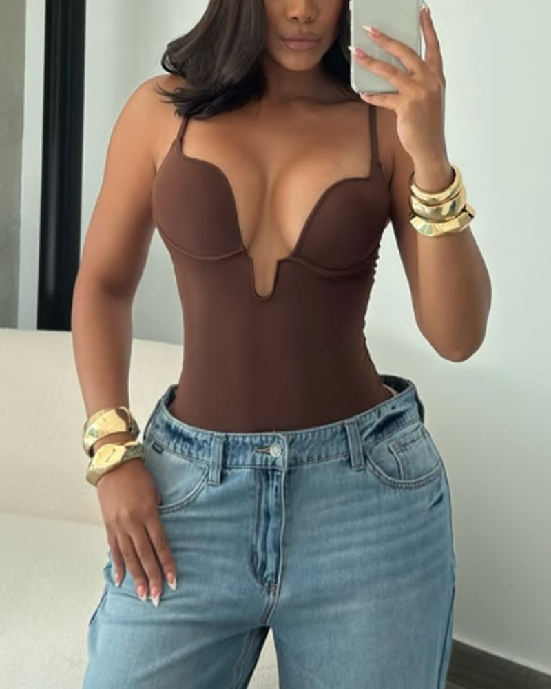 U-Neck Cami Tummy Control Cheeky Bodysuit