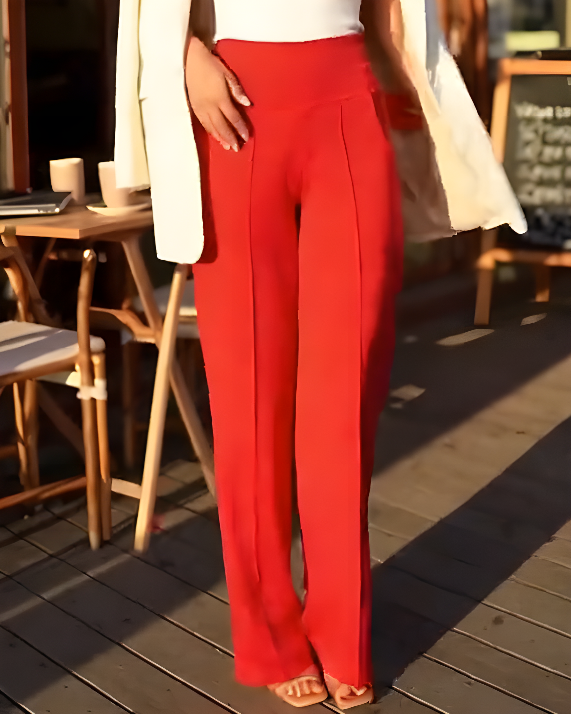 Women's Straight-Leg Loose Casual Pants Red