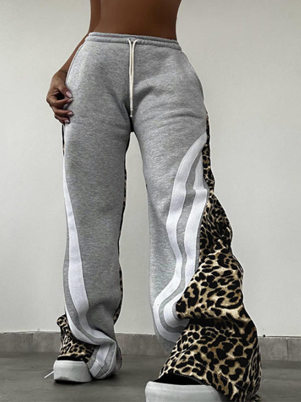 Leopard Combo Sweatpants--Clearance