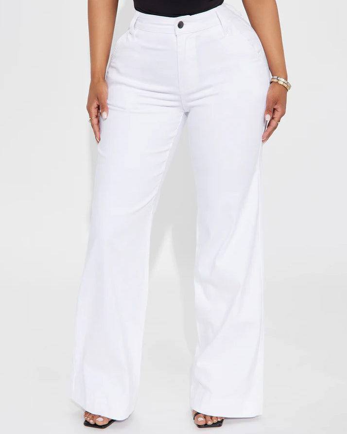 Women's Wide-Leg Slimming Jeans White